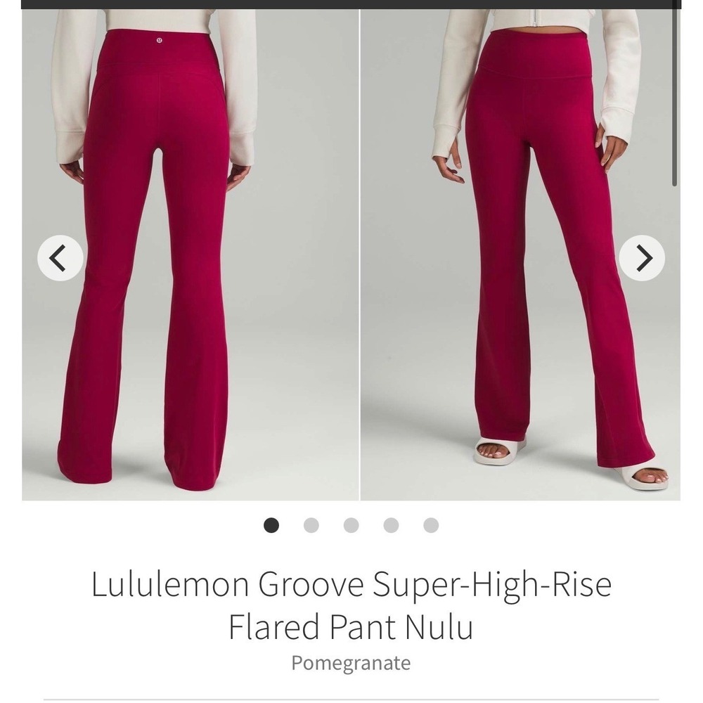 Lululemon Groove Super-High-Rise Flared‎ Pant Women 10 Pomegranate Nulu Active